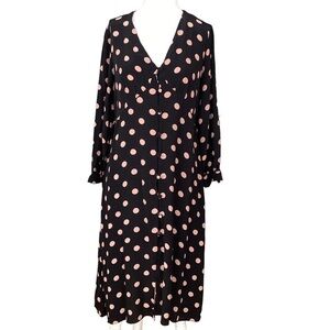 Vintage Primark cream/pink button front dress, size 12.  0803